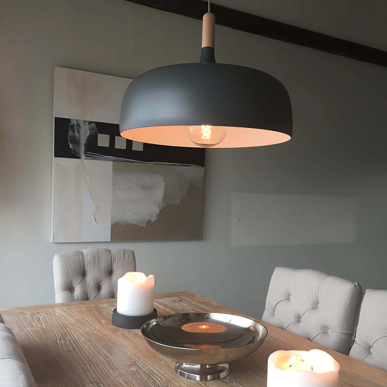 Aria Modern Pendant Light Dome Macaron Dining Room