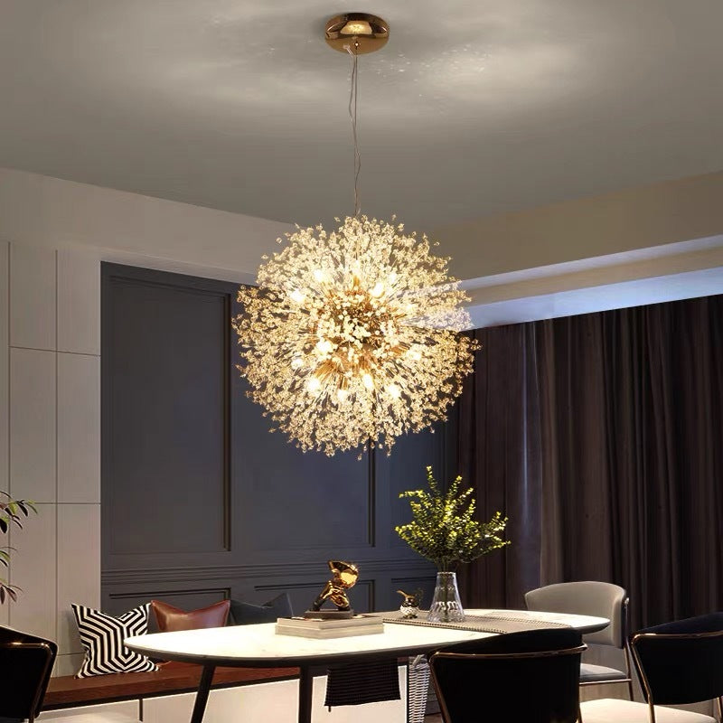 Arisha Elegant Dandelion Minimalist Luxury Pendant Light, Gold/Chorme