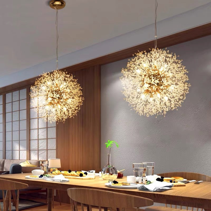 Arisha Elegant Dandelion Minimalist Luxury Pendant Light, Gold/Chorme