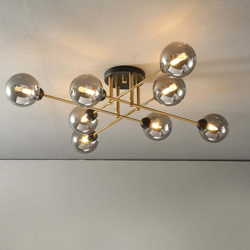 Valentina Industrial Glass Globe Chandelier LED, 6 Style