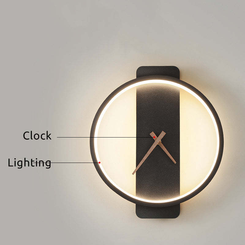 Valentina Arisha Square Clock Metal & Acrylic Wall Lamp, Gold