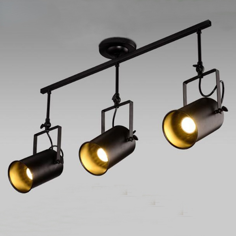 Silva Vintage Adjustable Semi-Flush Mount Ceiling Light, Black