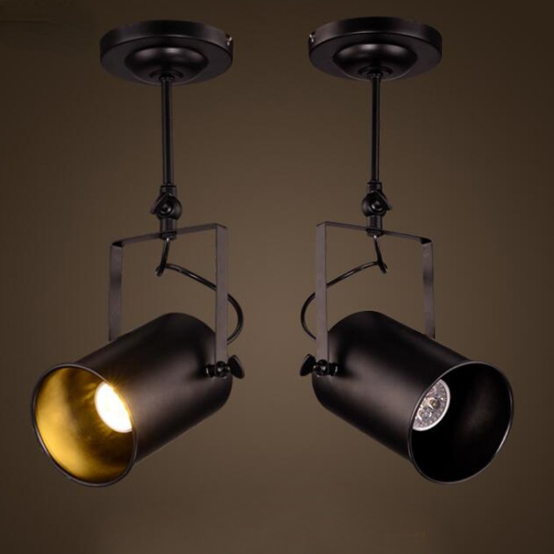 Silva Vintage Adjustable Semi-Flush Mount Ceiling Light, Black