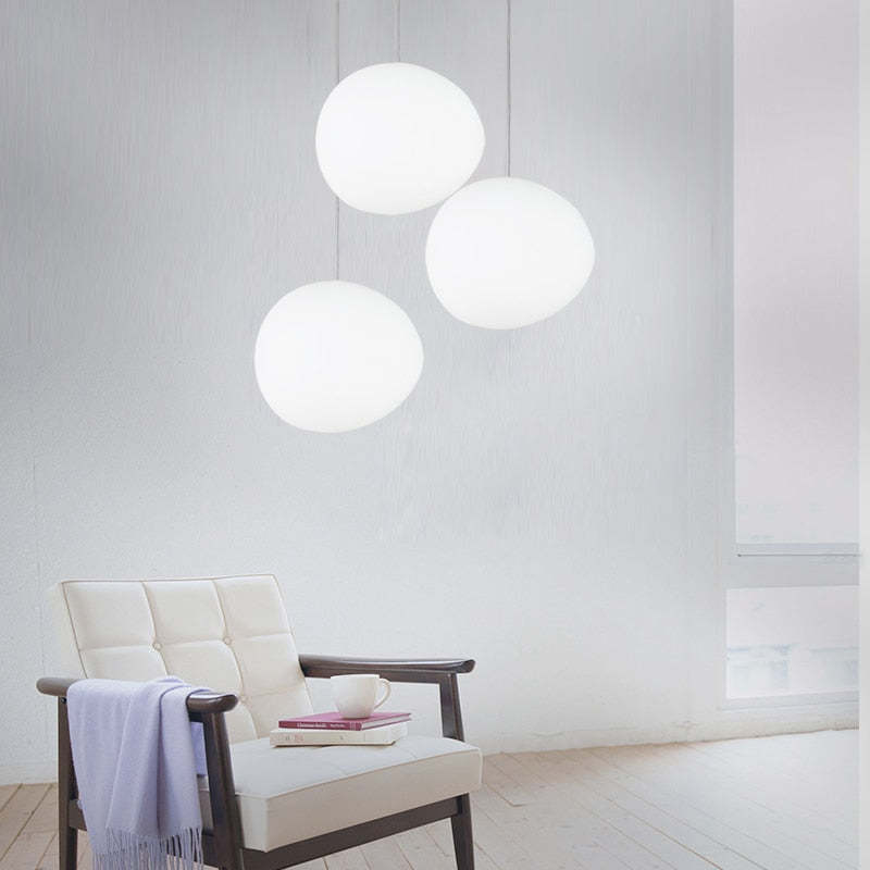 Valentina Sleek Minimalist Floating Egg-shaped Glass Pendant Light