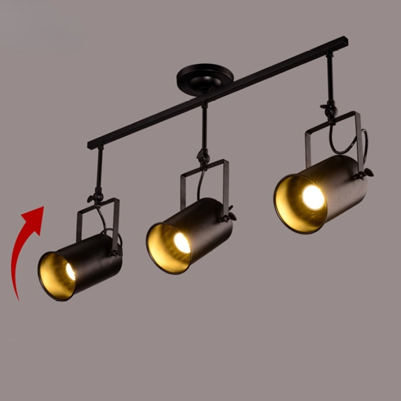 Silva Vintage Adjustable Semi-Flush Mount Ceiling Light, Black