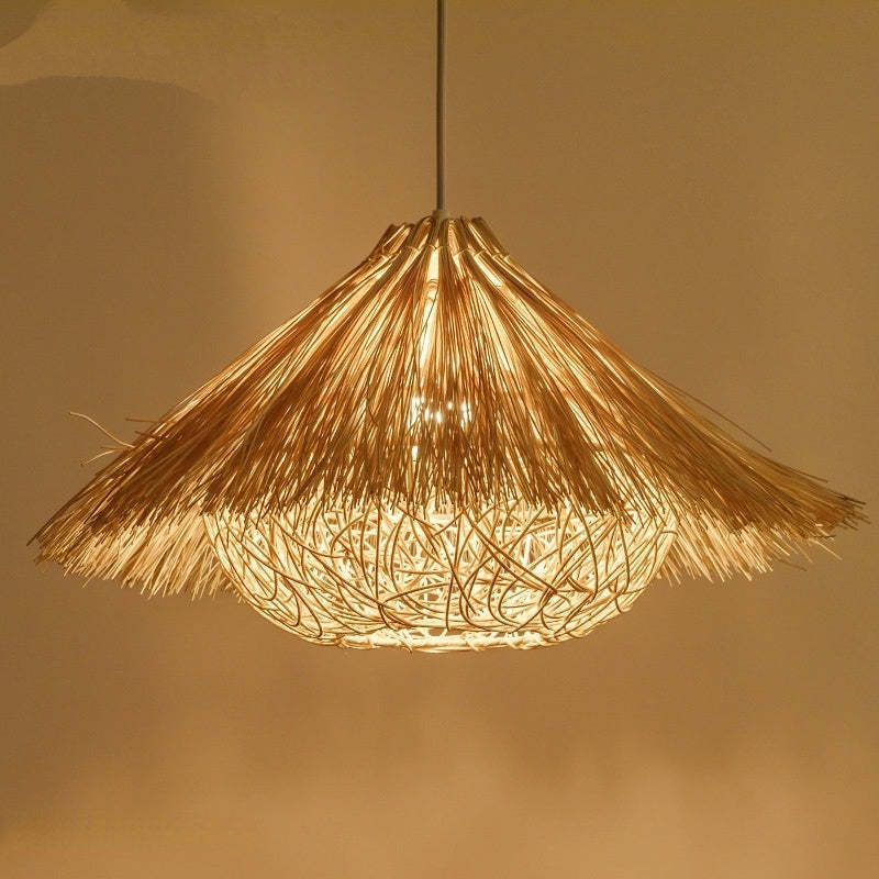 Muto Hand-Woven Rattan Modelling Pendant Light