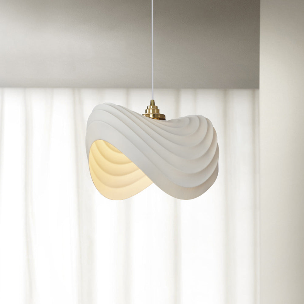 Ritta Wabi-Sabi Minimalisme Ripple Pendant Light, Resin&Metal