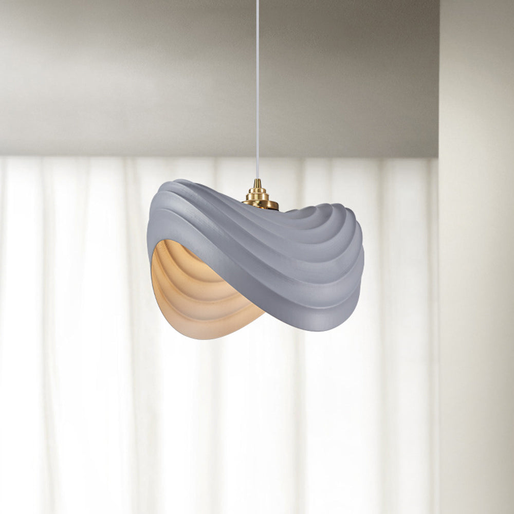 Ritta Wabi-Sabi Minimalisme Ripple Pendant Light, Resin&Metal