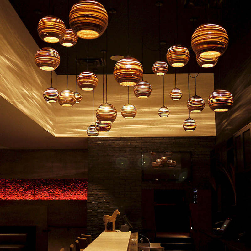 Muto Pastoral Silkworm Rustic Paper Pendant Light