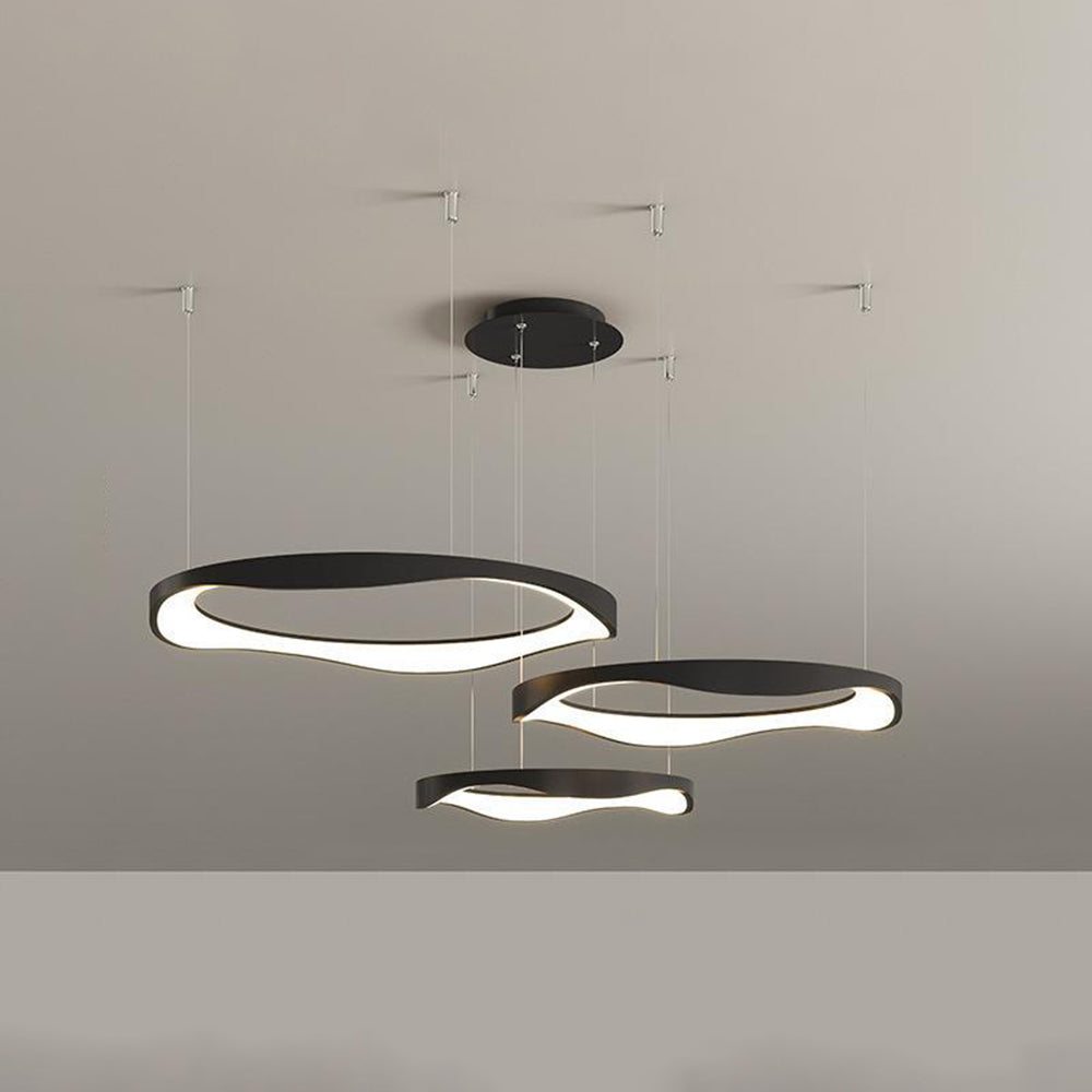 Arisha Pendant Light Rond Modern, Black/White, Dining Room