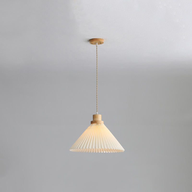 Muto Pendant Light Umbrella Shape Art, Wood, White, Bedroom