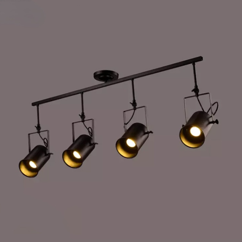Silva Vintage Adjustable Semi-Flush Mount Ceiling Light, Black