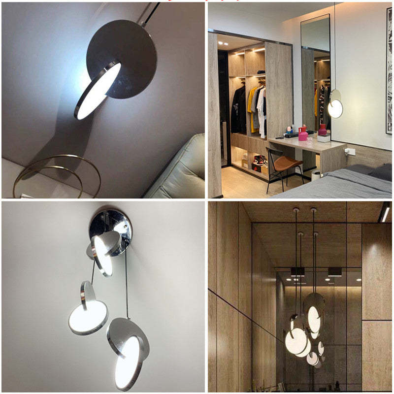 Arisha Pendant Light, Disc, Gold/Silver