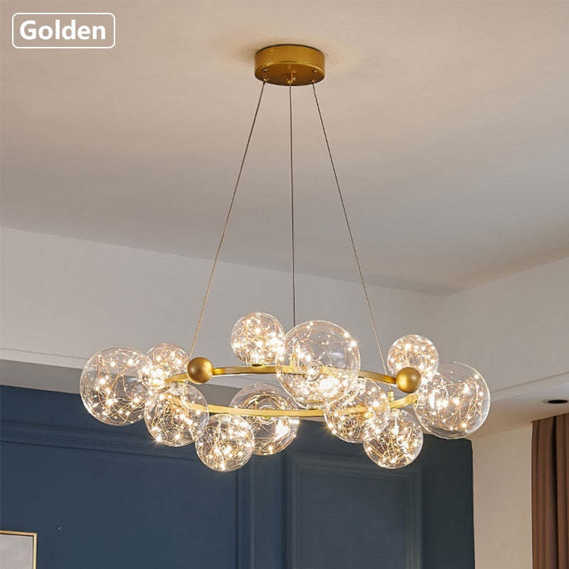 Valentina Art Deco Luminous Sphere Cluster Glass Pendant Light