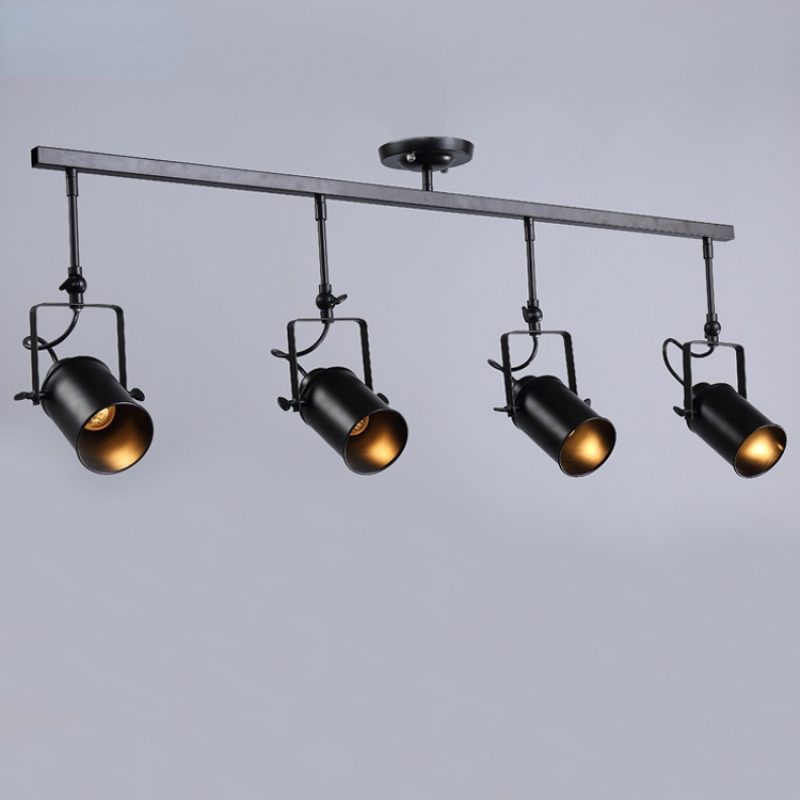 Silva Vintage Adjustable Semi-Flush Mount Ceiling Light, Black