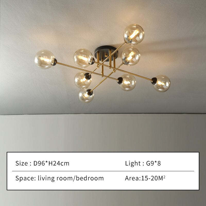 Valentina Industrial Glass Globe Chandelier LED, 6 Style