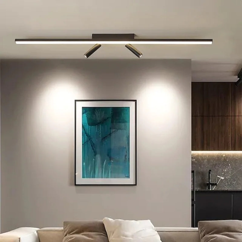 Aim Simple Metal Linear LED Ceiling Light Spotlight Black