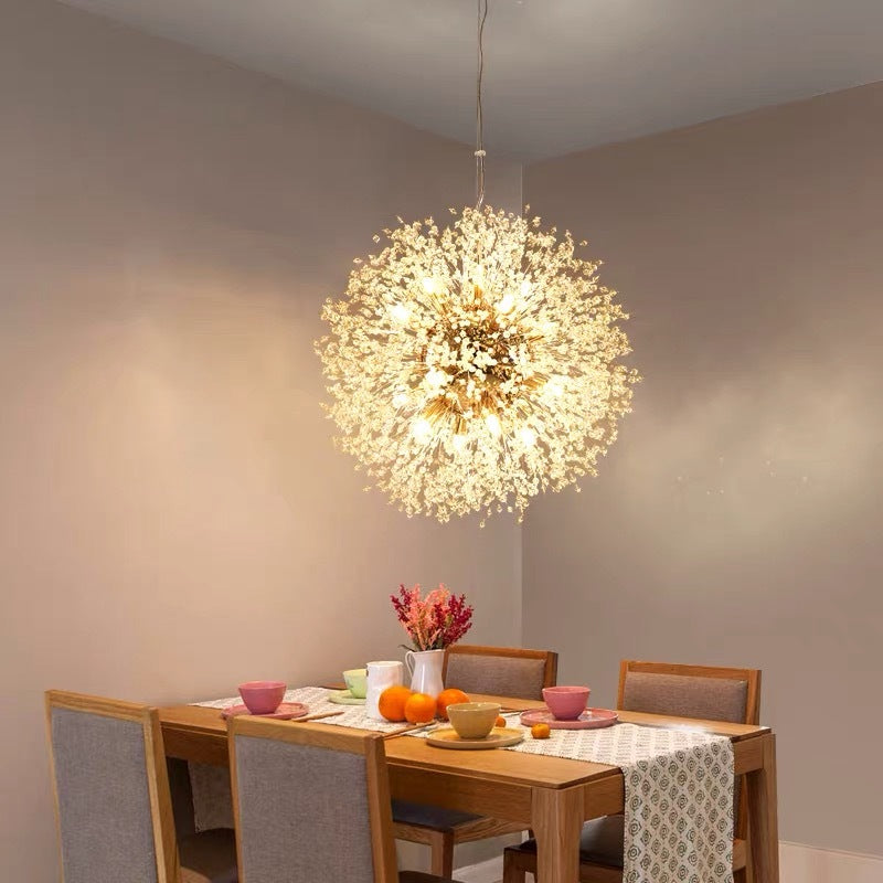 Arisha Elegant Dandelion Minimalist Luxury Pendant Light, Gold/Chorme