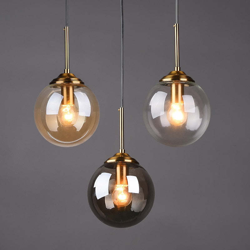 Valentina Designer Bubble Glass Pendant Light, Smoke/Clear/Amber