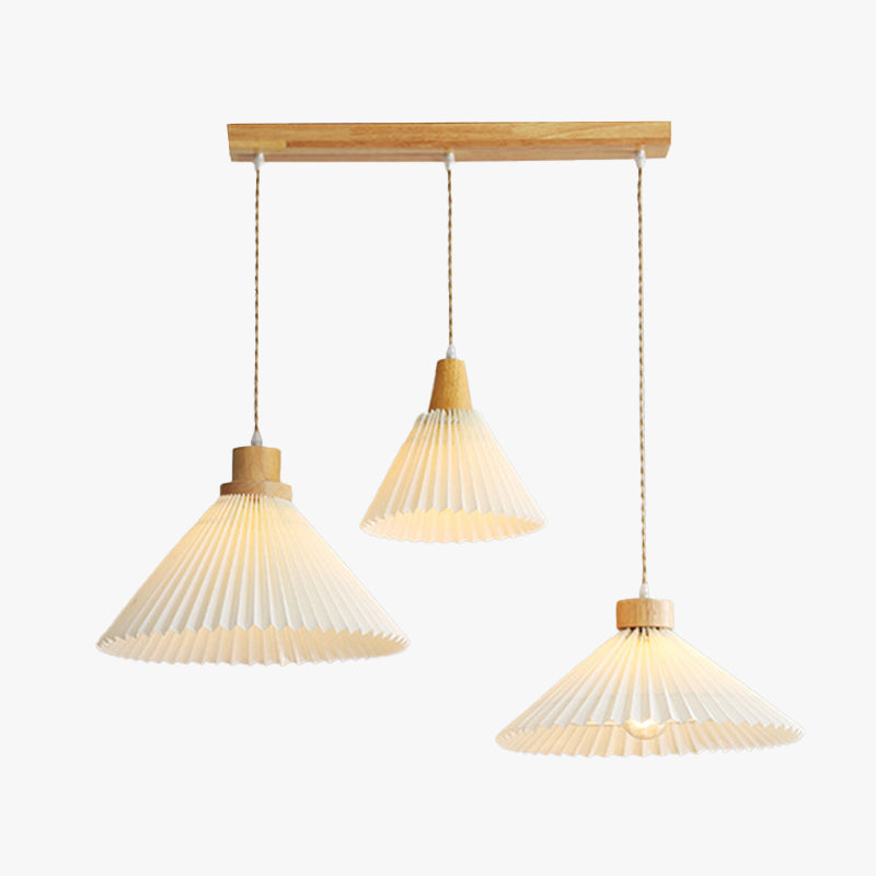 Muto Pendant Light Umbrella Shape Art, Wood, White, Bedroom