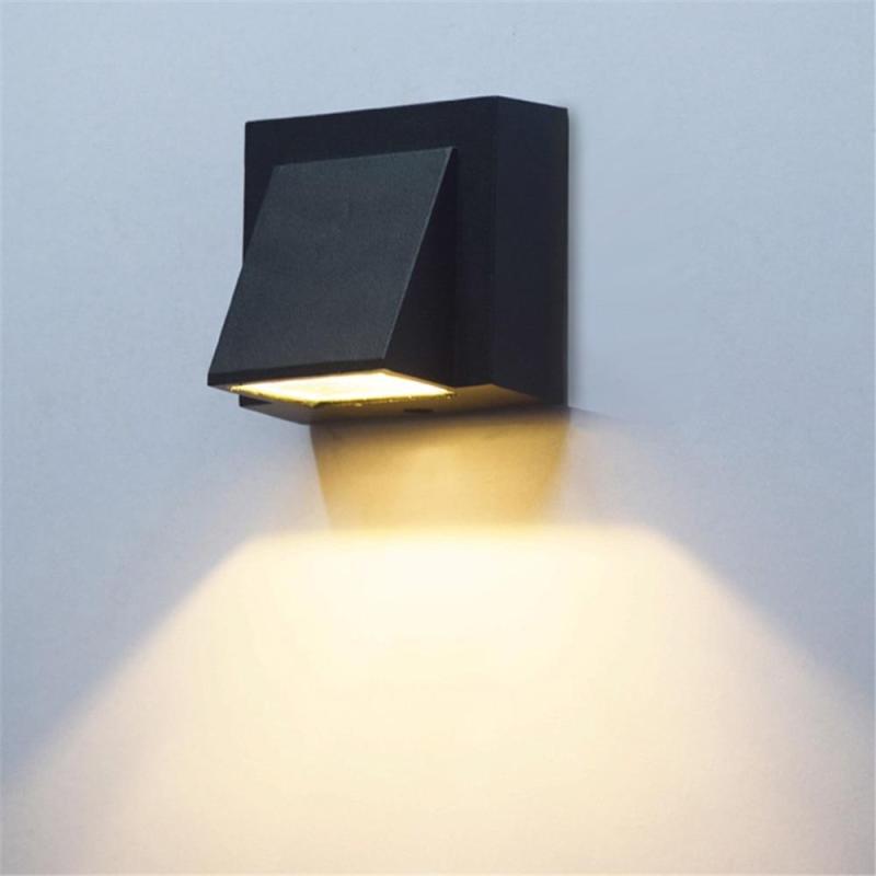 Ray Modern Black Metal LED Outdoor Wall Lamp