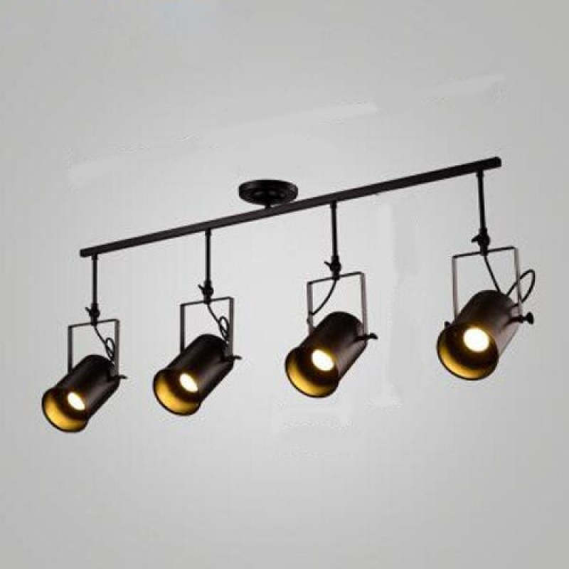 Silva Vintage Adjustable Semi-Flush Mount Ceiling Light, Black