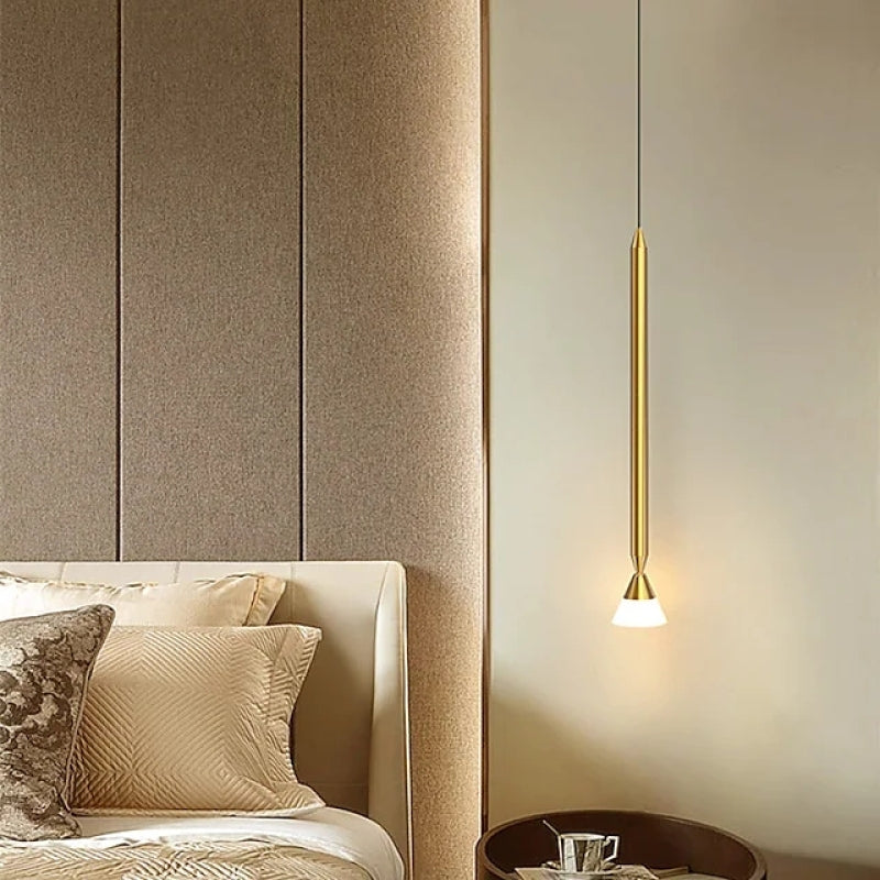 Arisha Linear Metal Pendant Light Bedside, Black & Gold