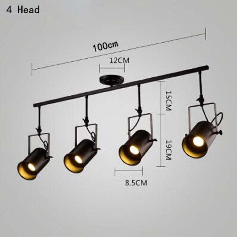 Silva Vintage Adjustable Semi-Flush Mount Ceiling Light, Black