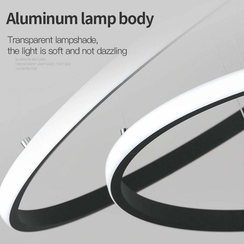 Arisha Modern Ring Pendant Light, 2/3/4 Rings