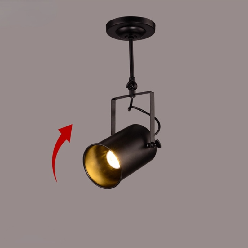 Silva Vintage Adjustable Semi-Flush Mount Ceiling Light, Black
