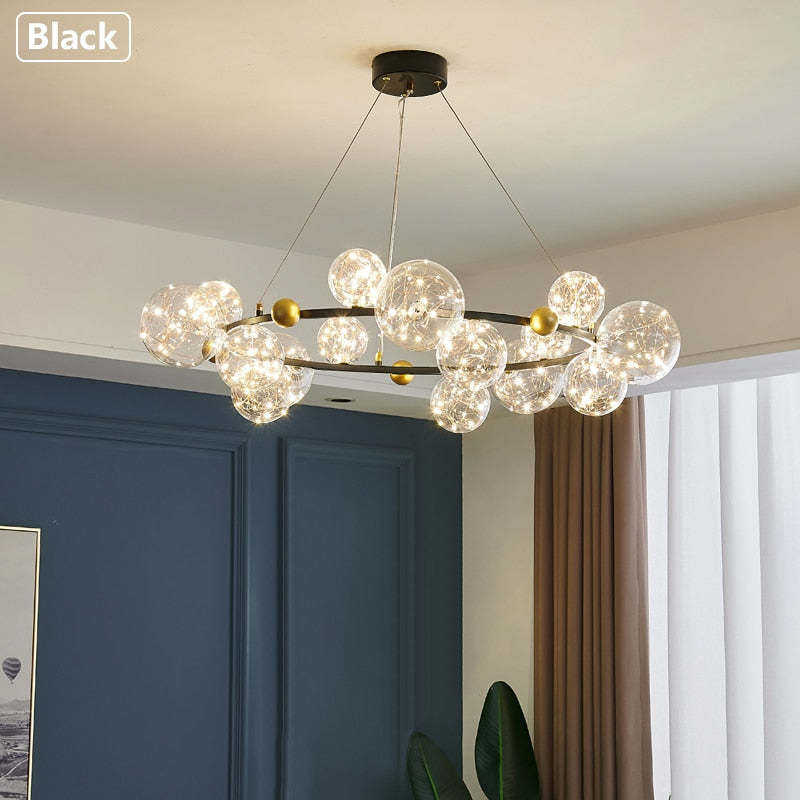 Valentina Art Deco Luminous Sphere Cluster Glass Pendant Light