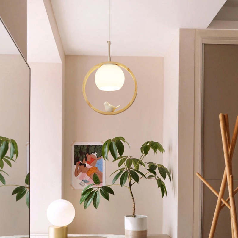 Arisha Wood Bird Aisle Pendant Light Staircase Porch Light