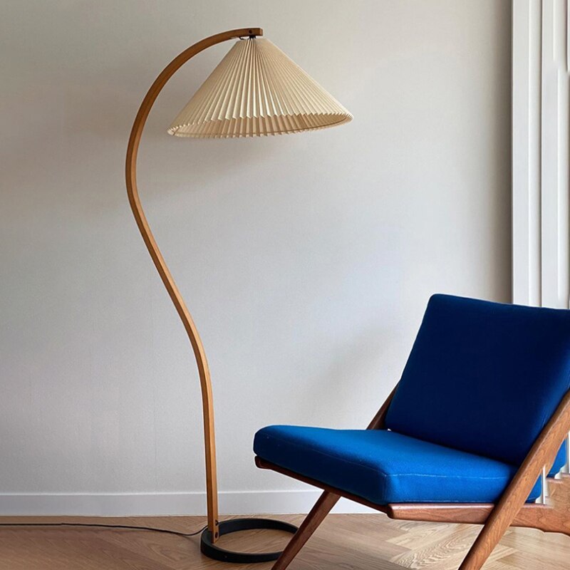 Muto Unique LED Floor Lamp, Wood/Metal, Living Room