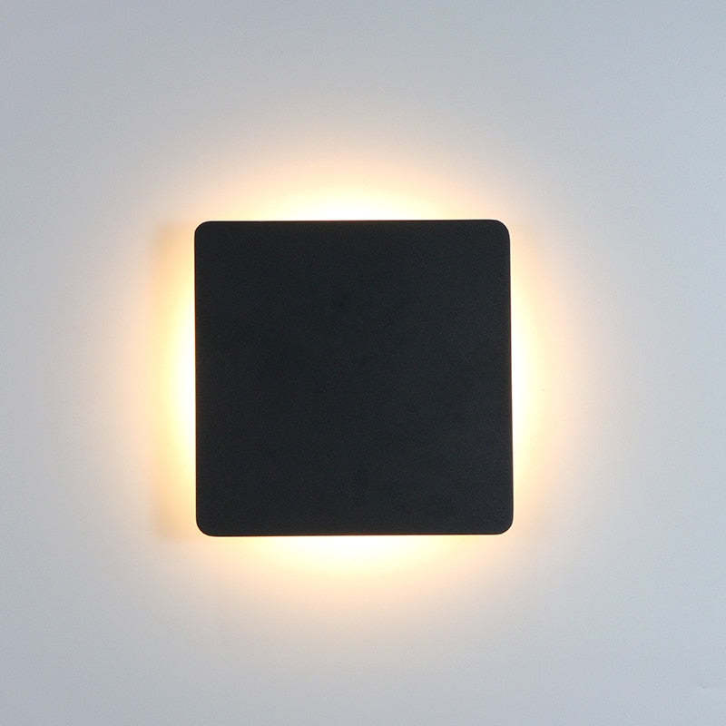 Ray Minimalist Round/Square Outdoor Wall Lamp LED, Black/White