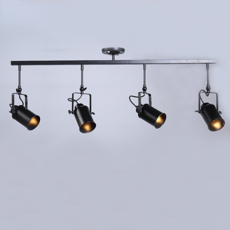 Silva Vintage Adjustable Semi-Flush Mount Ceiling Light, Black