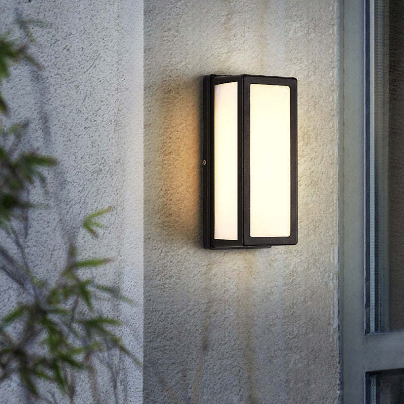 Ray Modern Waterproof Metal Cross Outdoor Wall Lamp, Black