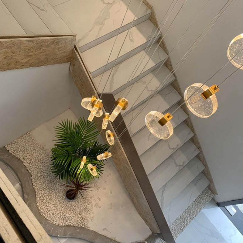 Kristy Luxury Circular Ripple Round Crystal Golden Chandelier