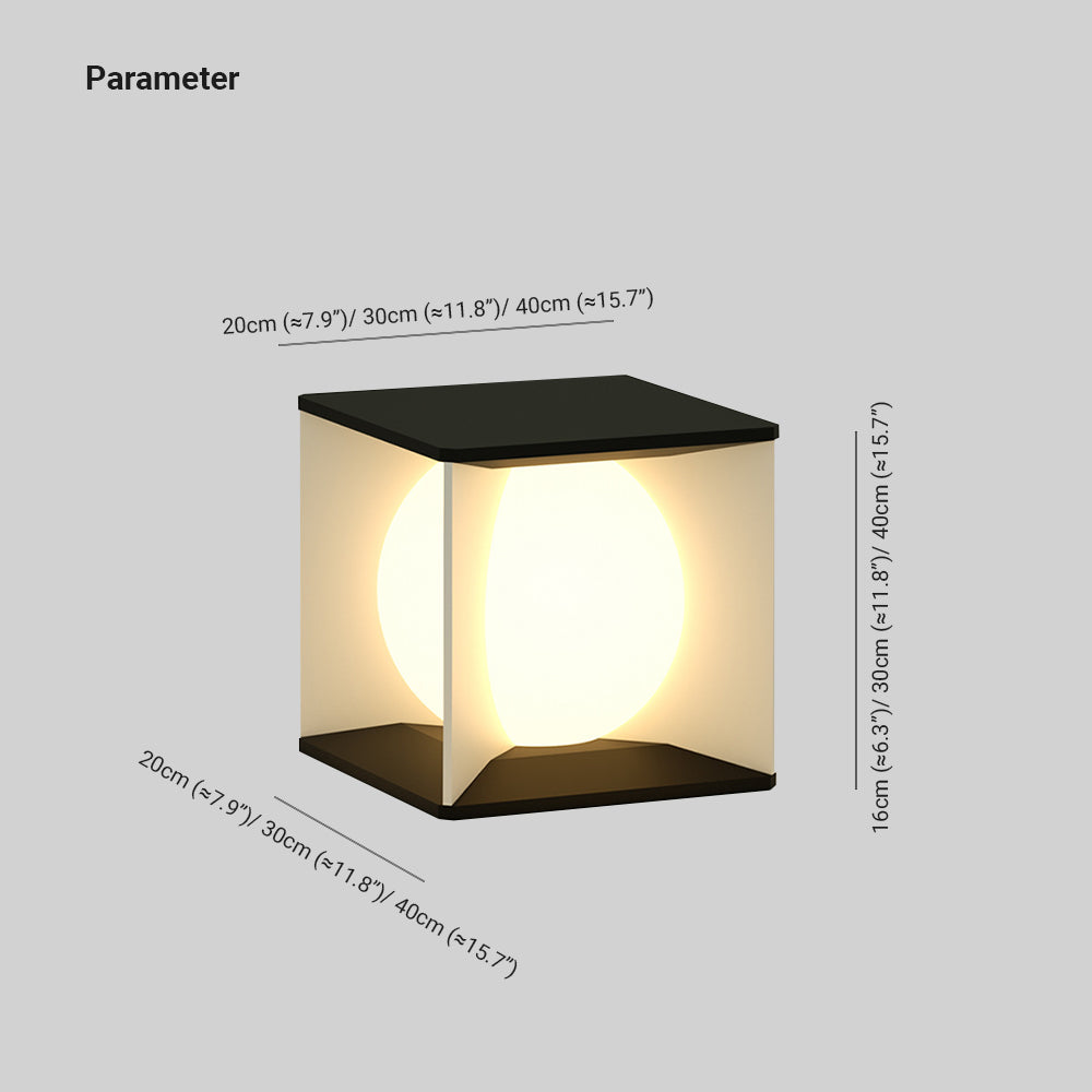 Ray Modern Moon Metal Outdoor Pier-Mount Pillar Light