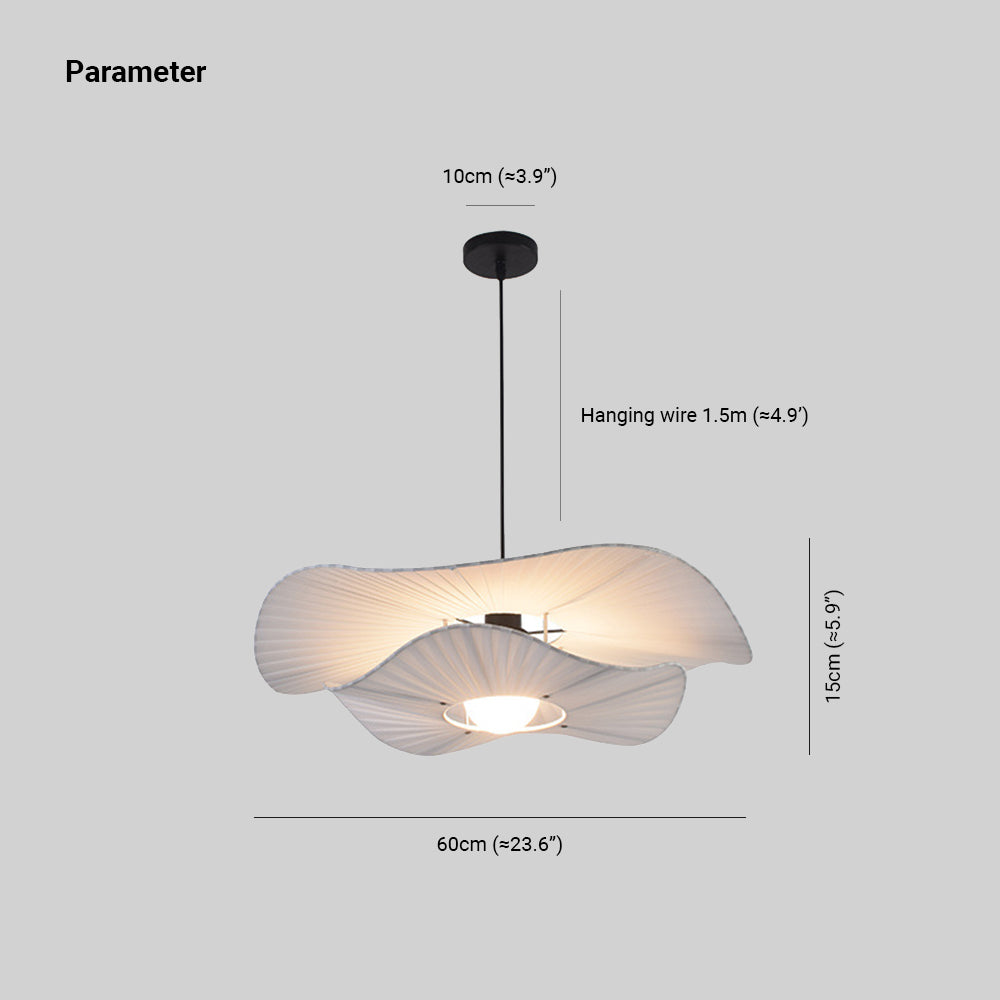 Ritta Modern Nordic Cloth/Metal Shell Pendant Light, White