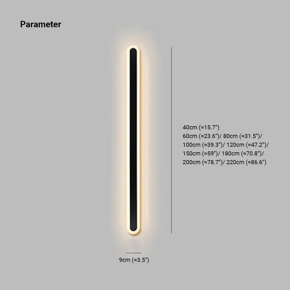 Ray Minimalist Metal Linear Oval Outdoor Wall Lamp
