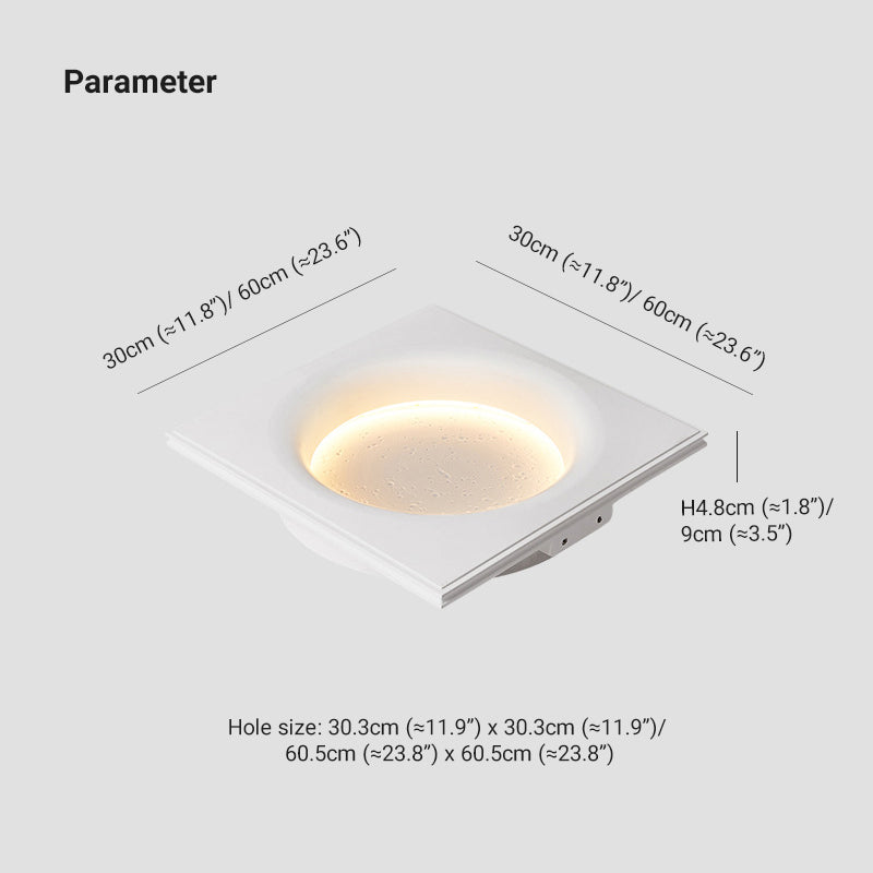 Aria Decorative Moon Metal/Gypsum Wall Lamp, White