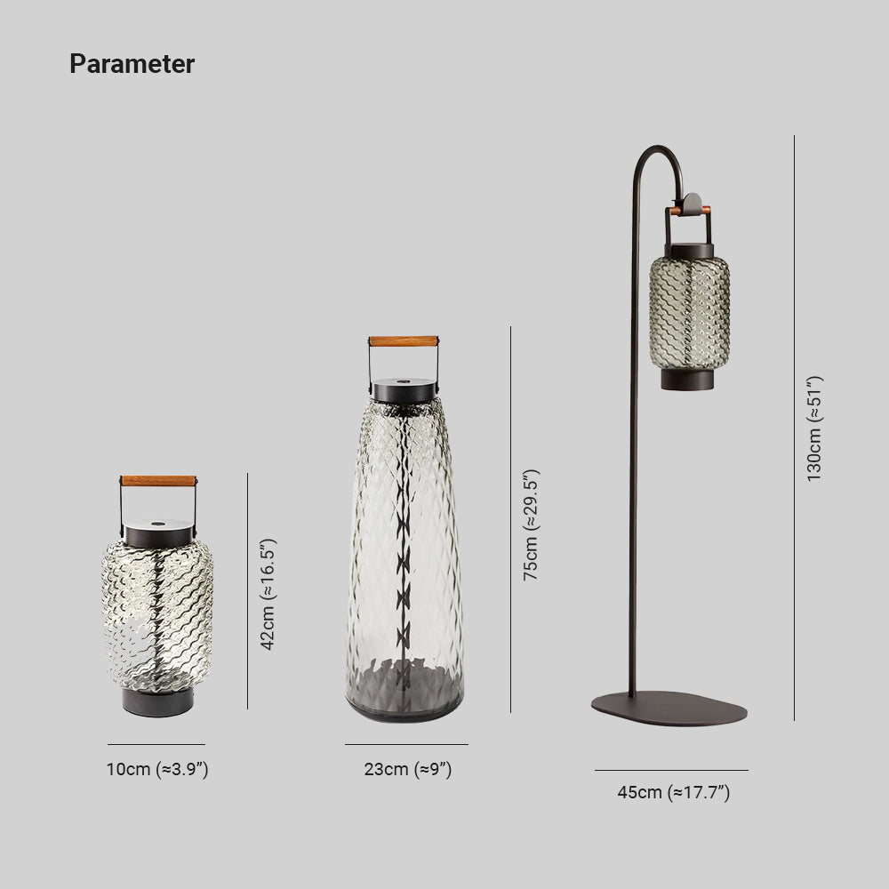 Ray Vintage Lantern Metal/Glass Outdoor Floor Lamp