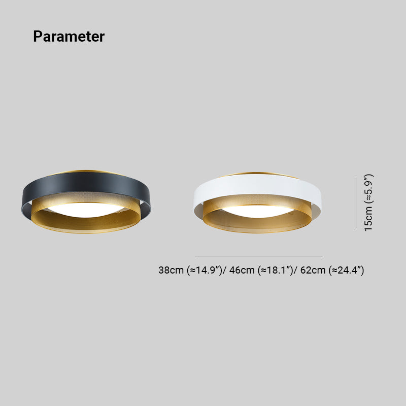 Arisha Modern Ring Metal/Acrylic Flush Mount Ceiling Light, White/Black