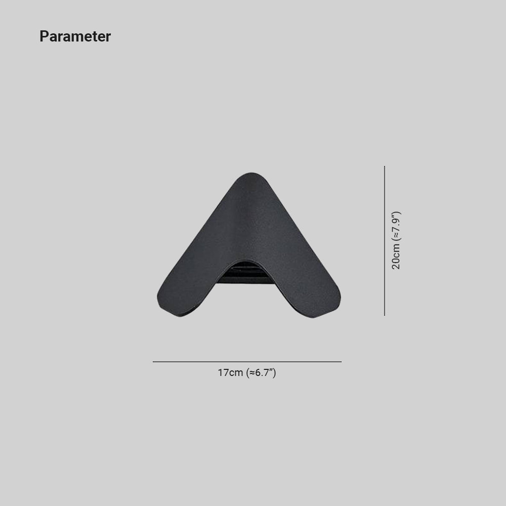 Ray Minimalist Triangle Metal Outdoor Wall Lamp, Balck/White