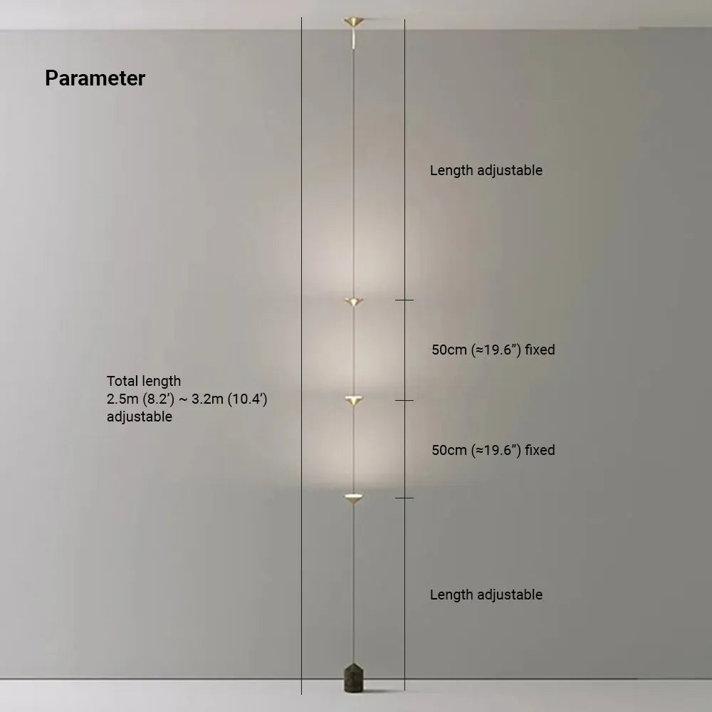 Arisha Full-Length Minimalist Linear Floor Lamp, 3 Bulbs