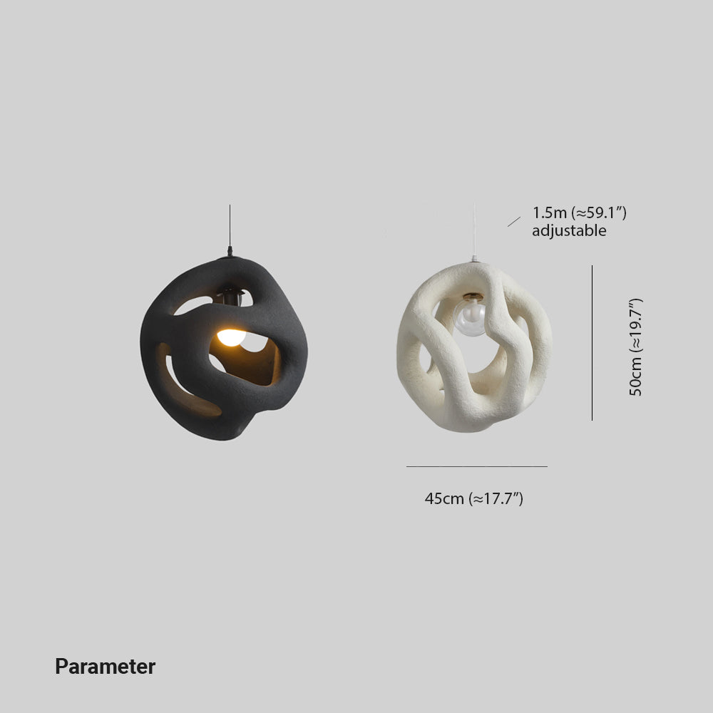 Avi Modern Metal/Resin White/Black Pendant Light