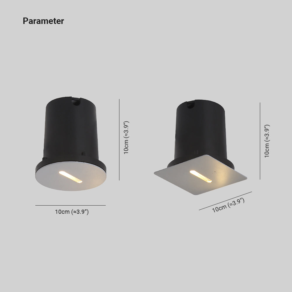 Ray Modern Metal Square/Circular Outdoor Deck/Step Light, Black
