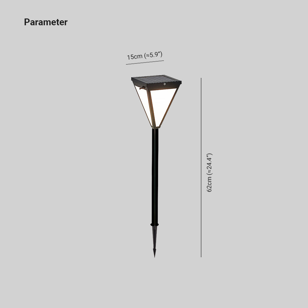 Ray Modern Metal Tapered Solar Outdoor Path Light, Black