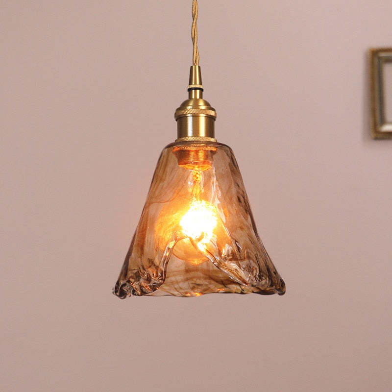 Valentina Industrial Pendant Light Glass&Brass