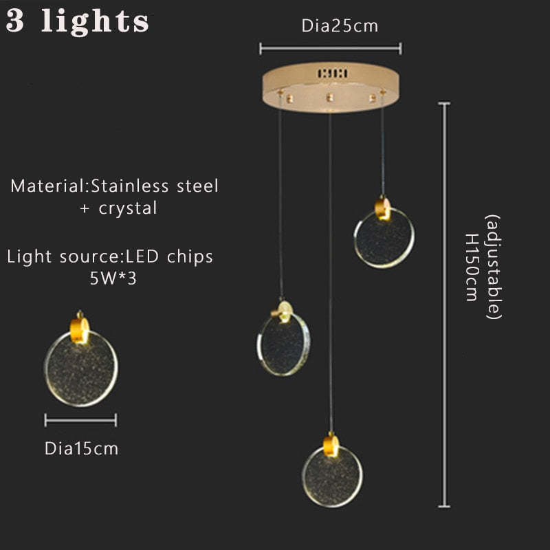 Kristy Luxury Circular Ripple Round Crystal Golden Chandelier